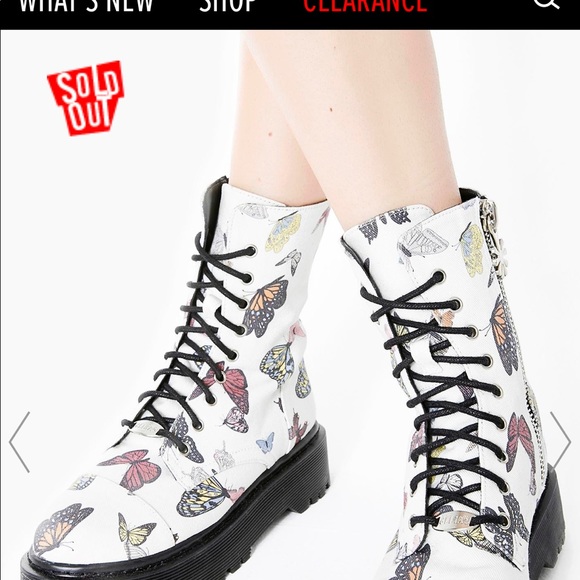 Dolls Kill Shoes - Butterfly Platform Boots